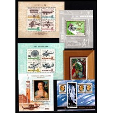 Lot med 9 forskellige miniark. Stemplet.